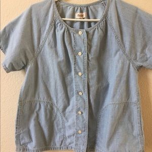 Madewell light washed demin blouse